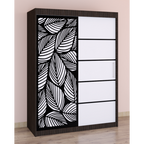 Dulap Dormitor Stefan Cod135 Wenge cu usi glisante Albe 200 cm x 200 cm