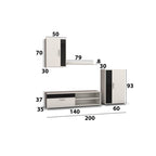 Living Mini Forever Alb/Negru 200 cm