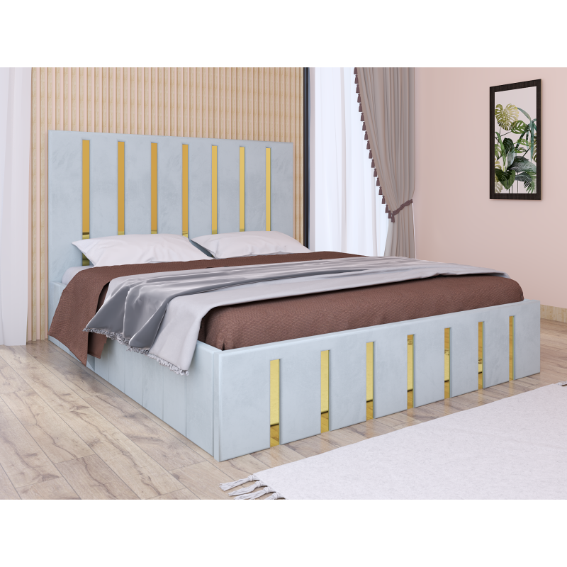 Pat Atena Lemon cu Oglinda Gold 180 x 200 cm Cu Saltea