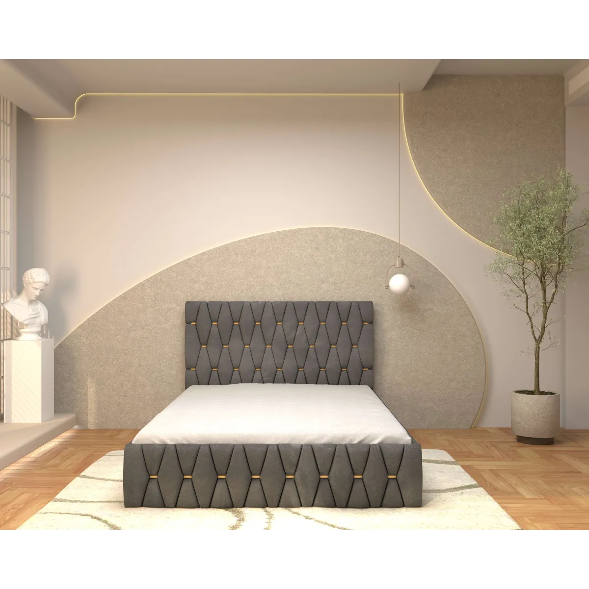 Pat Tapitat ANA Luxury din stofă premium fără saltea