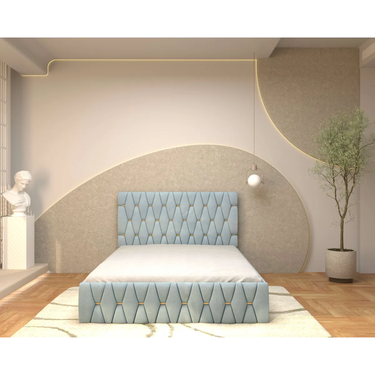 Pat Tapitat ANA Luxury din stofă premium fără saltea