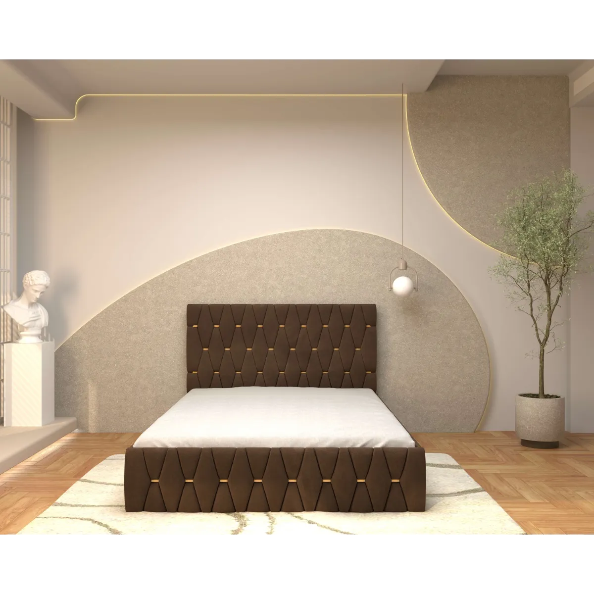 Pat Tapitat ANA Luxury din stofă premium fără saltea
