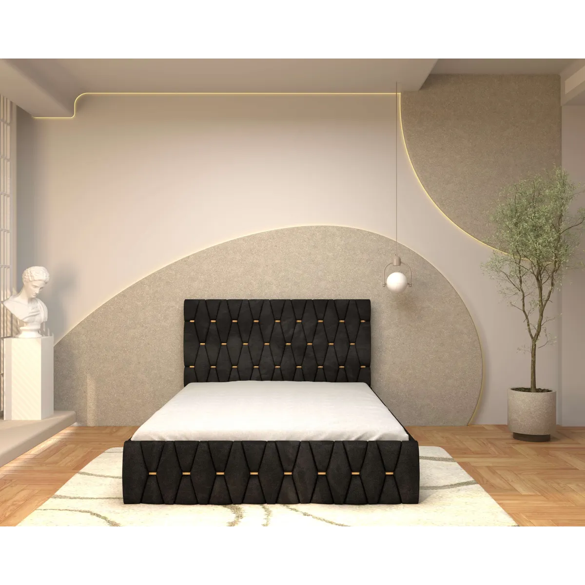 Pat Tapitat ANA Luxury din stofă premium fără saltea