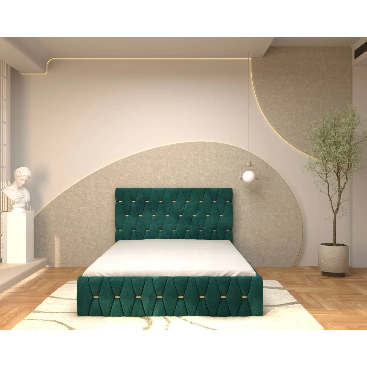 Pat Tapitat ANA Luxury din stofă premium fără saltea