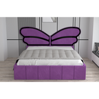 Pat Tapitat Luna Mini Mov Cu Oglinda Neagra cu Saltea