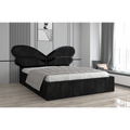 Pat Tapitat Luna Mini Negru Cu Oglinda Neagra cu Saltea