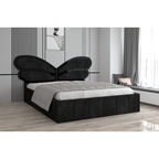 Pat Tapitat Luna Mini Negru Cu Oglinda Neagra cu Saltea