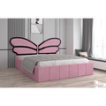 Pat Tapitat Luna Mini Roz Cu Oglinda Neagra cu Saltea