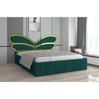 Pat Tapitat Luna Mini Verde Cu Oglinda Gold cu Saltea