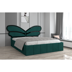 Pat Tapitat Luna Mini Verde Cu Oglinda Neagra Fara Saltea