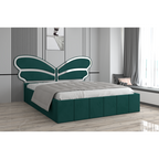 Pat Tapitat Luna Mini Verde Cu Oglinda Silver cu Saltea