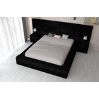 Pat Tapitat Regal Galaxy Negru cu Extensie Noptiere Tapitate si cu Saltea