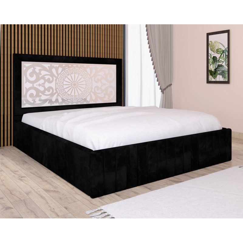Pat Tapitat Stefan Cod124 Negru Fara Saltea