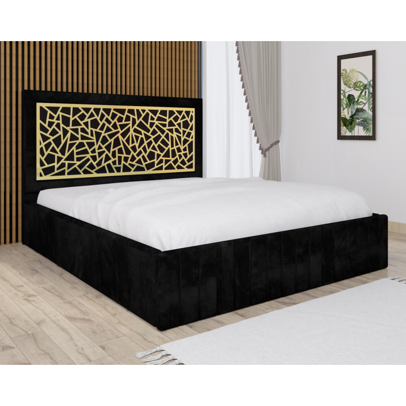Pat Tapitat Stefan Cod150 Negru Fara Saltea