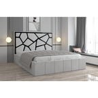 Pat Tapitat Tudor Cod1050 Alb Cu Oglinda Neagra Cu Saltea