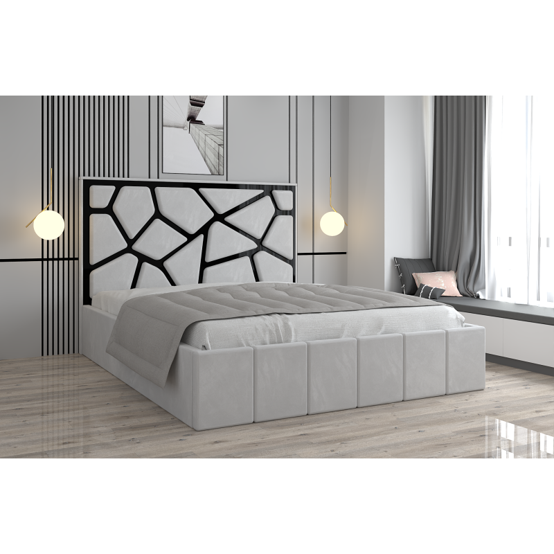 Pat Tapitat Tudor Cod1050 Alb Cu Oglinda Neagra Fara Saltea