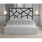 Pat Tapitat Tudor Cod1050 Alb Cu Oglinda Neagra Fara Saltea