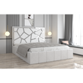 Pat Tapitat Tudor Cod1050 Alb Cu Oglinda Silver Cu Saltea