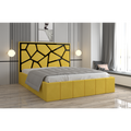 Pat Tapitat Tudor Cod1050 Galben Cu Oglinda Neagra Cu Saltea