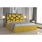 Pat Tapitat Tudor Cod1050 Galben Cu Oglinda Neagra Cu Saltea