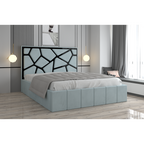 Pat Tapitat Tudor Cod1050 Lemon Cu Oglinda Neagra Cu Saltea