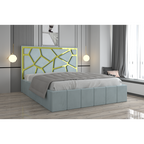 Pat Tapitat Tudor Cod1050 Lemon Cu Oglinda Silver Cu Saltea