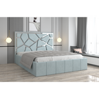 Pat Tapitat Tudor Cod1050 Lemon Cu Oglinda Silver Fara Saltea