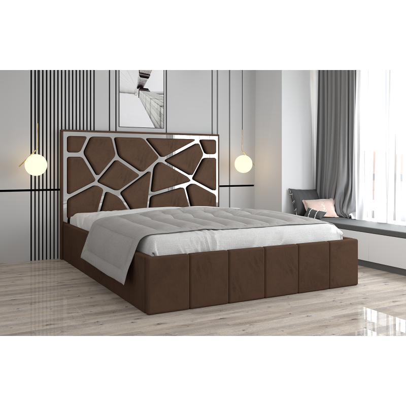 Pat Tapitat Tudor Cod1050 Maro Cu Oglinda Silver Fara Saltea