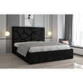 Pat Tapitat Tudor Cod1050 Negru Cu Oglinda Neagra Cu Saltea