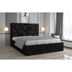 Pat Tapitat Tudor Cod1050 Negru Cu Oglinda Neagra Fara Saltea