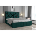 Pat Tapitat Tudor Cod1050 Verde Cu Oglinda Neagra Cu Saltea
