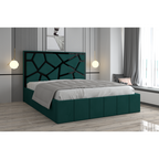 Pat Tapitat Tudor Cod1050 Verde Cu Oglinda Neagra Fara Saltea
