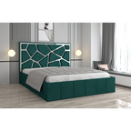 Pat Tapitat Tudor Cod1050 Verde Cu Oglinda Silver Fara Saltea