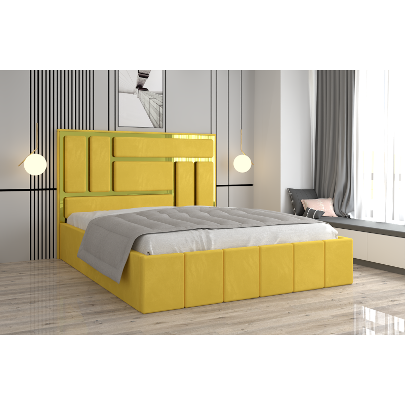 Pat Tapitat Tudor Cod1060 Gabeln Cu Oglinda Gold Fara Saltea